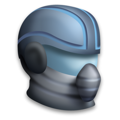 Icon for the Leges Motus project, showing a futuristic helmet.
